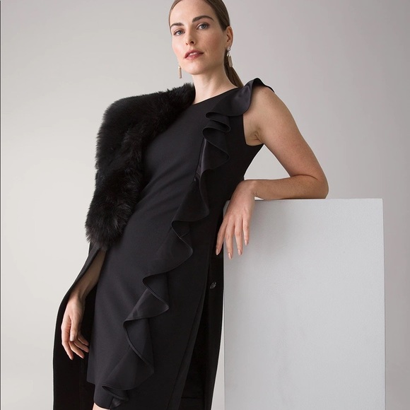 White House Black Market Dresses & Skirts - White House Black Market Shift Ruffle Dress Size 2